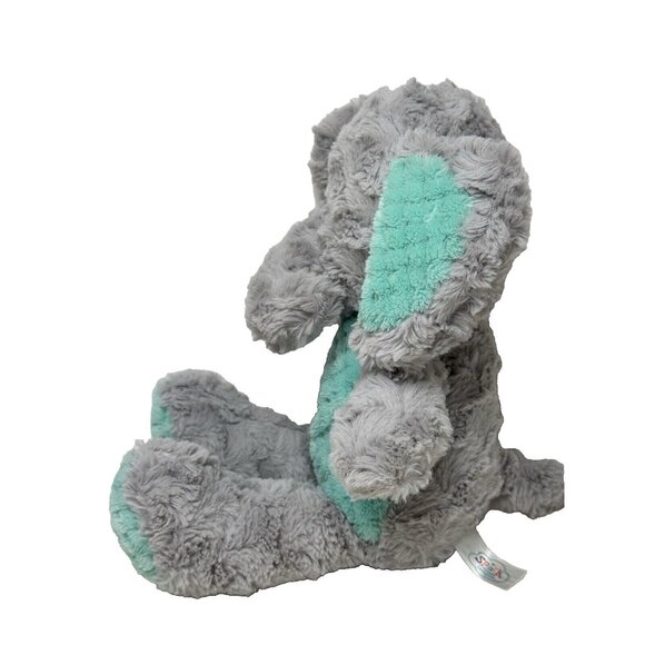 Spark Create Imagine Elephant Gray Teal Plush Stuffed Toy Rattle Crinkle 15 Inch - Picture 3 of 8